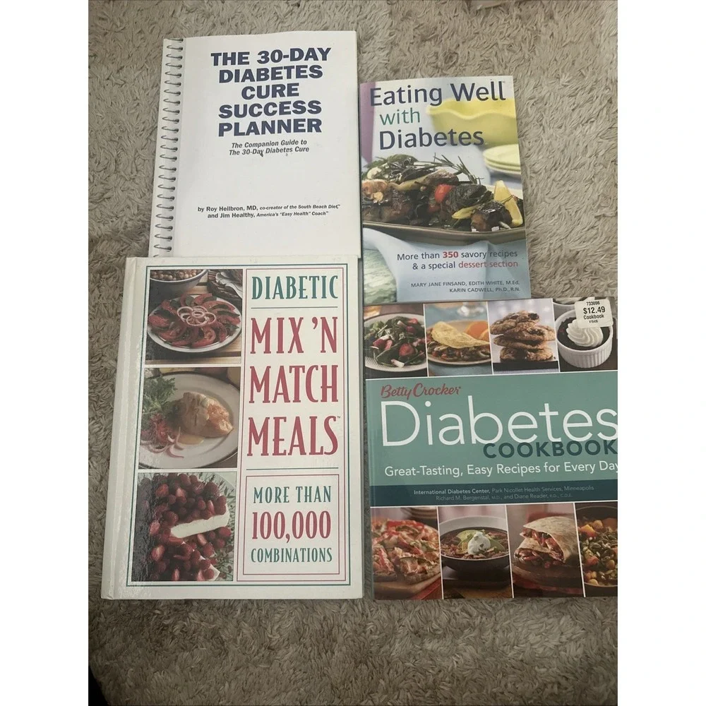 Lot of 4 Diabetes‎ Cookbooks -Betty Crocker Diabetes Cookbook